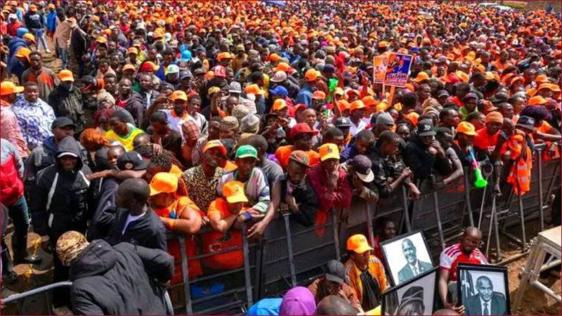 ODM supporters in Jacaranda.